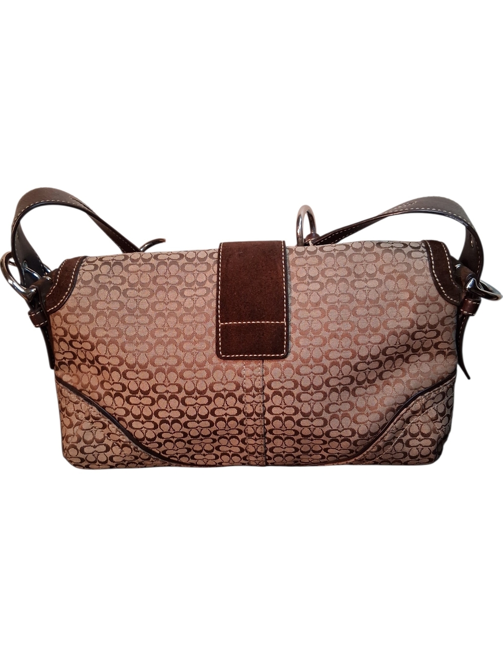 Coach Brown Signature Canvas Shoulder Bag - Picture 4 of 6